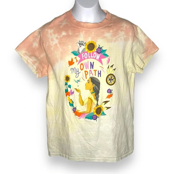 Disney Princess Pocahontas Tie-Dye T-Shirt Kids XL – “I Follow My Own Path” - Picture 1 of 8